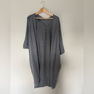 American Eagle Oversized Cardigan Heather Gray Duster One Size Cozy Layering